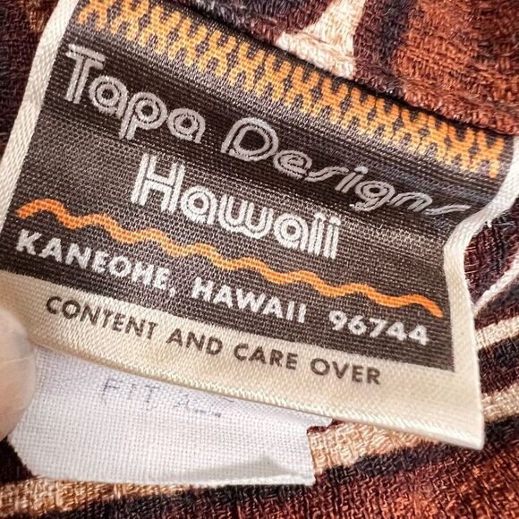 Vintage 1960’s Tiki Tapa Designs Barkcloth Hawaiian Maxi Wrap Skirt - Picture 5 of 13